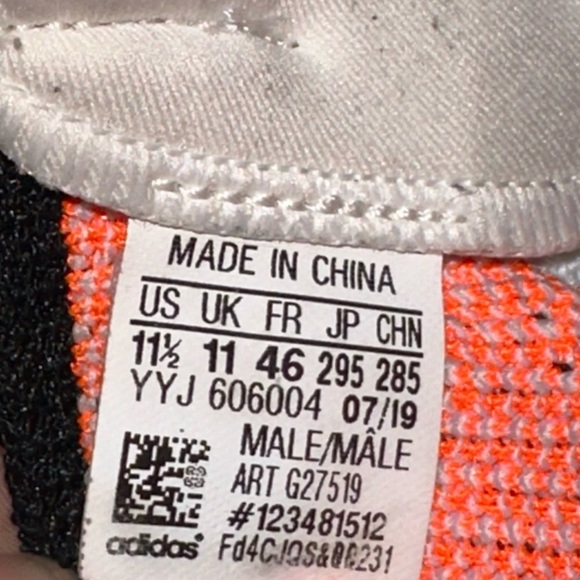 Adidas UltraBoost 19 Solar Orange Men’s Size US 11.5 Running Sneakers G27519 - Picture 7 of 9